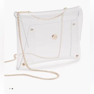 Kendra Scott Clear Crossbody Bag with Gold Chain